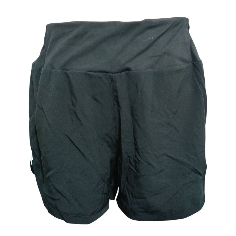 Zuty Womens Shorts Athletic Running Side Zipper Workout Gym Fitness Black Size L